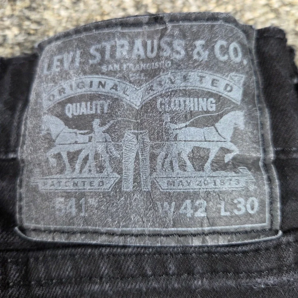 Levi's 541 Athletic Taper Jeans‎ Mens 42x30 Black Denim Western Street Workwear